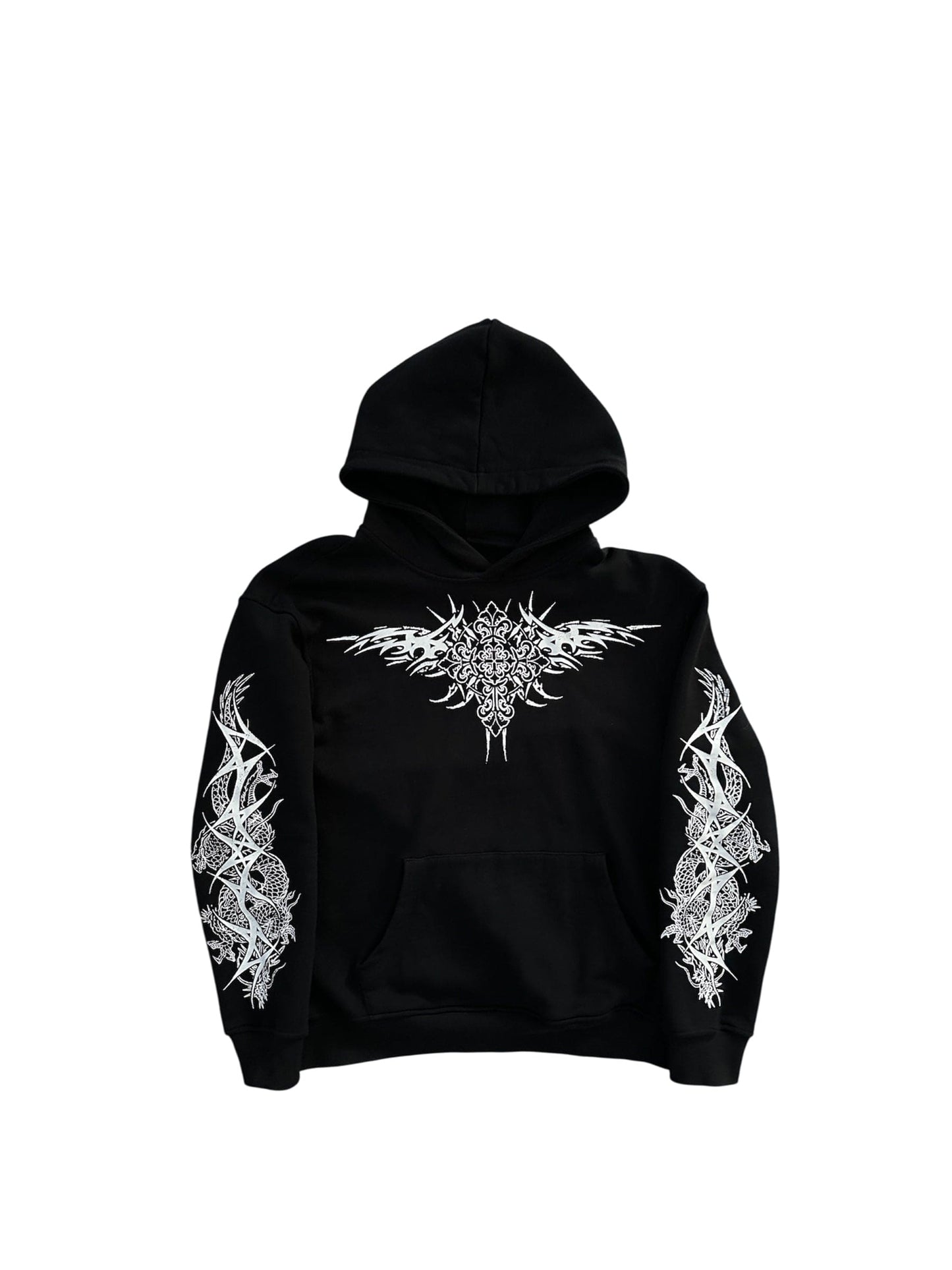 “TRIBAL CROSS” BLACK HOODIE