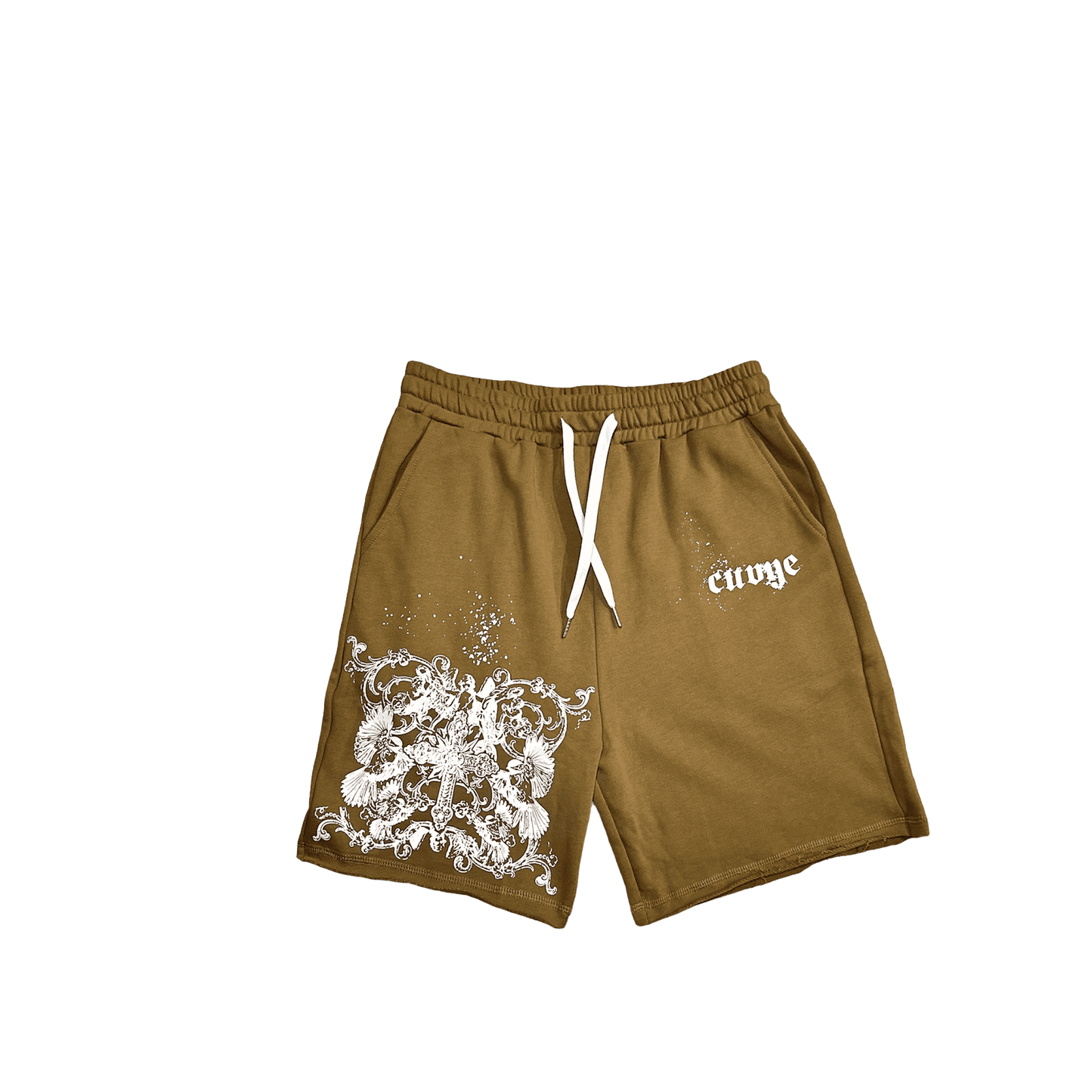 “CUVYE CROSS” TAN BROWN SHORTS”