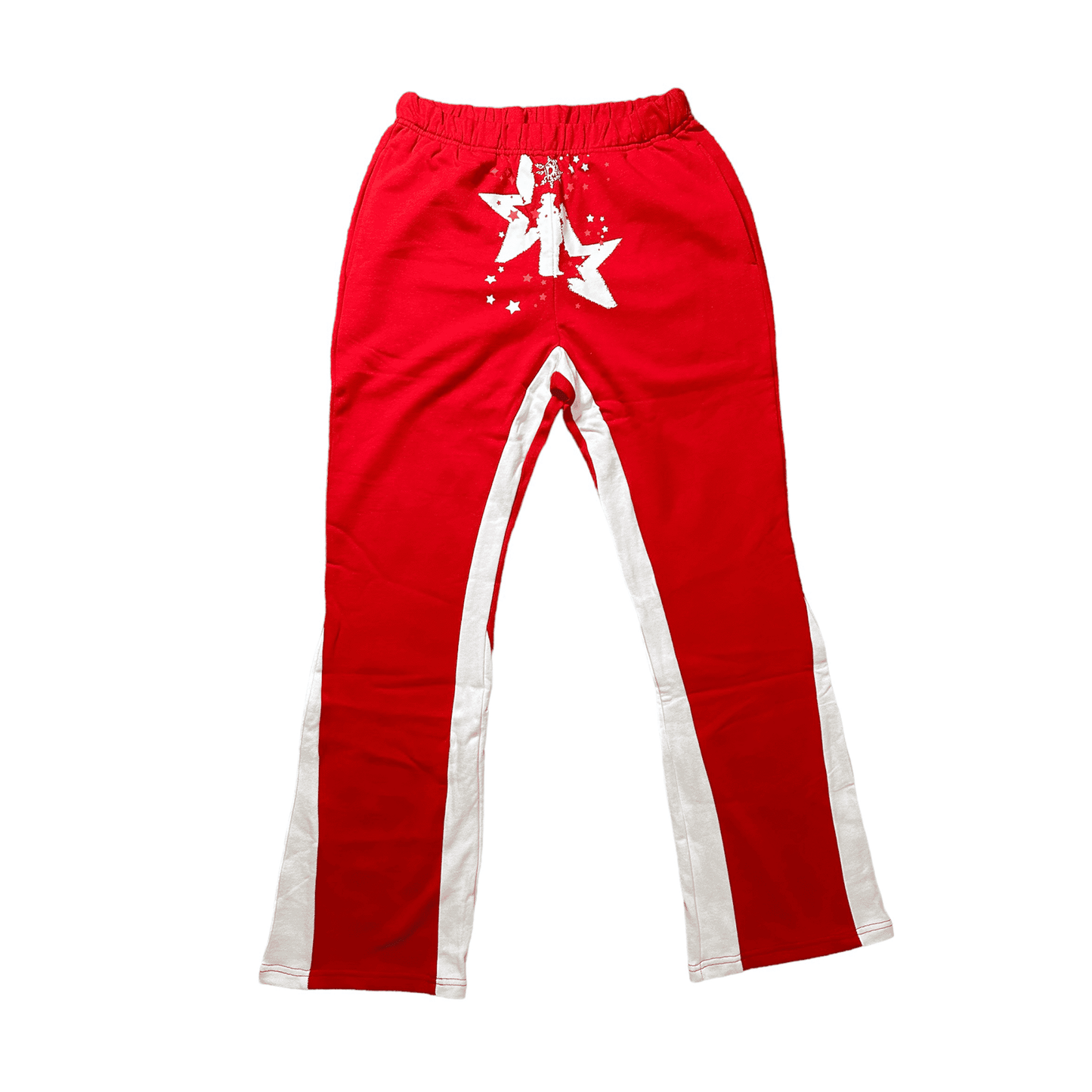 “BROKEN STAR” RED FLARE SWEATPANTS