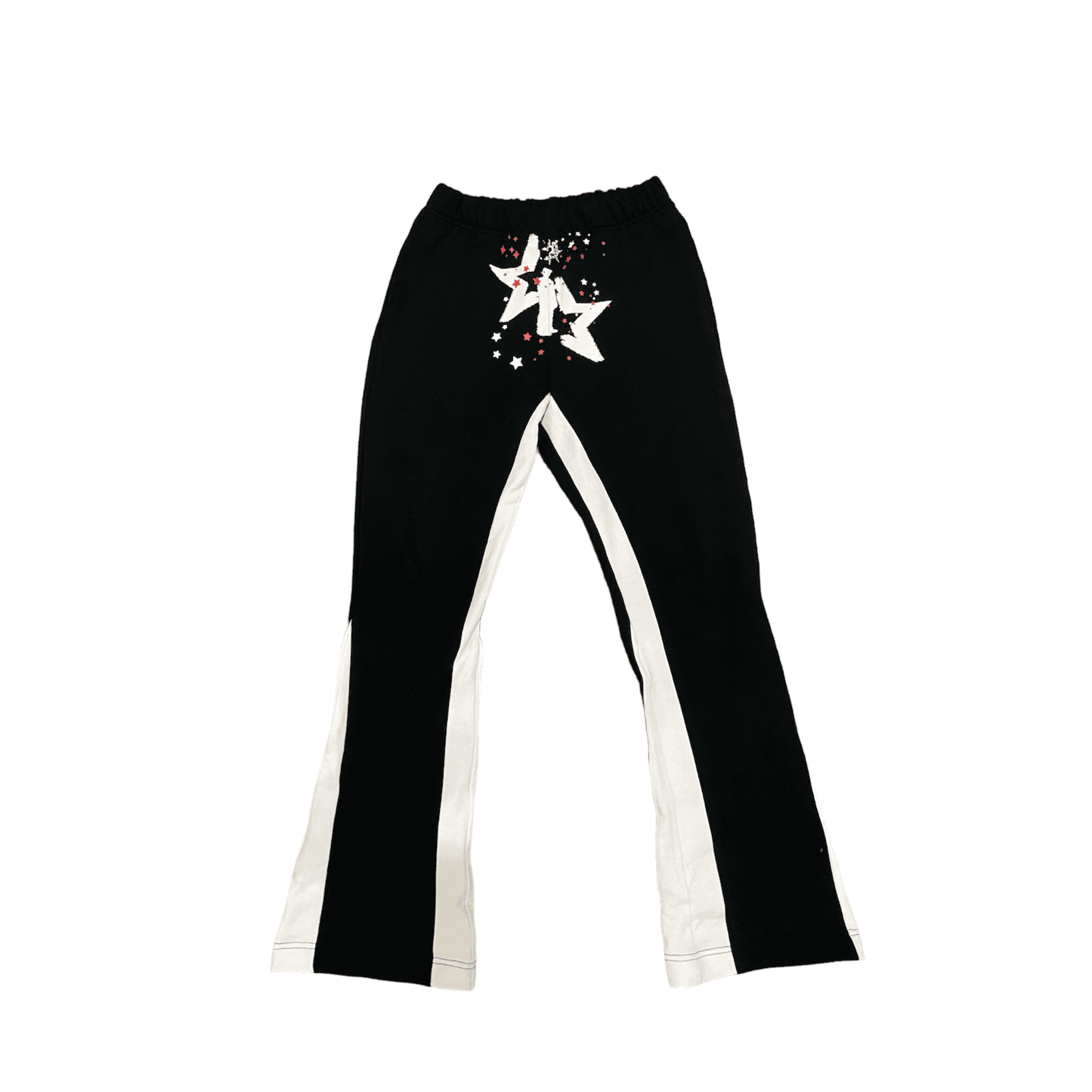 “BROKEN STAR” BLACK FLARE SWEATPANTS