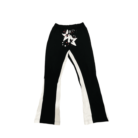 “BROKEN STAR” BLACK FLARE SWEATPANTS